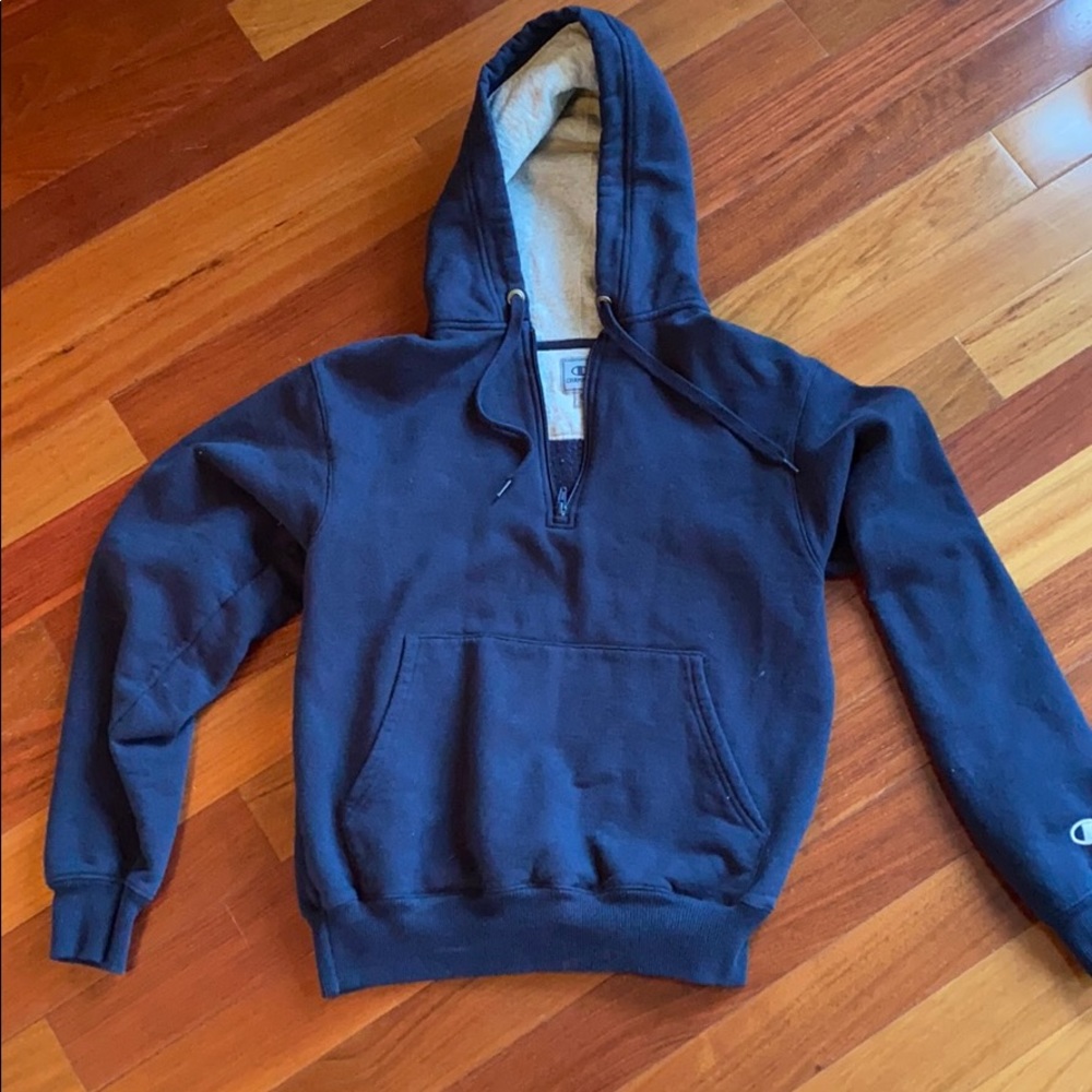 navy blue hoodie
